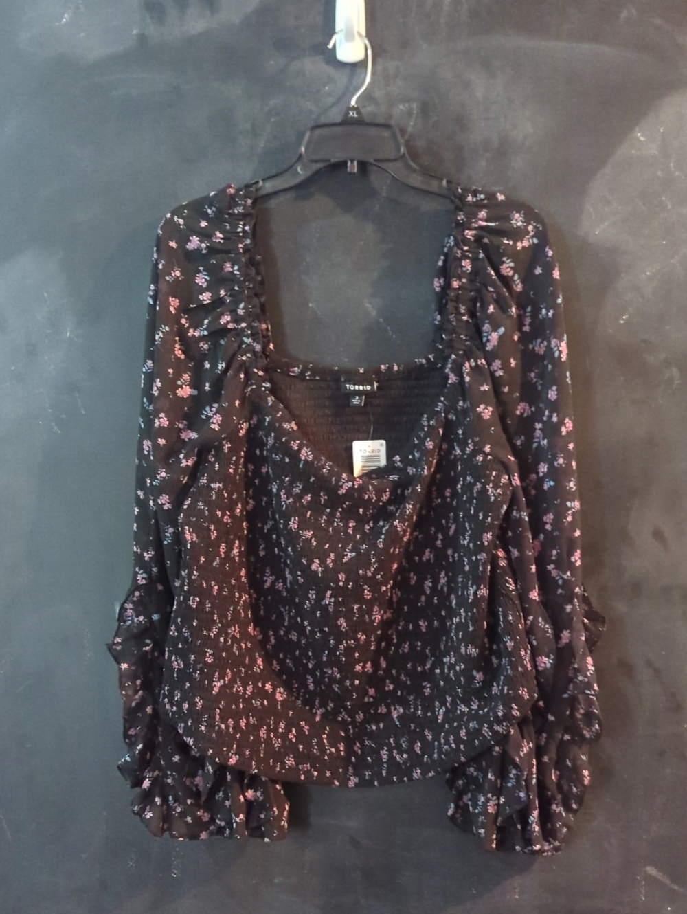Black And Floral Cropped Top
